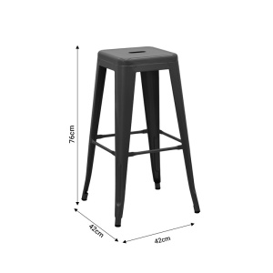 Taburet de bar pentru exterior, Model Utopia, culoare alb, Polipropilena, 42x42x76 cm - Img 10