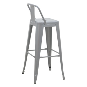 Taburet de bar pentru exterior, Model Utopia, culoare gri mat, Polipropilena, 42x42x97 cm - Img 9