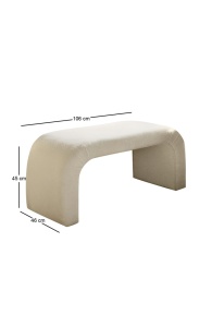 Taburet Nu Alb 106x45x46 cm - Img 6
