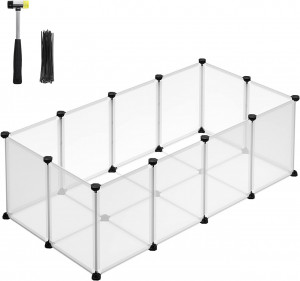 Tarc pentru animale de companie, modular, , Songmics, Alb, 125x63x42 cm - Img 2
