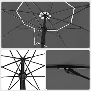Umbrela pentru terasa, Songmics, Gri, 200x230 cm - Img 6