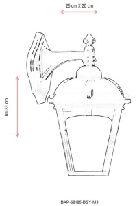 Aplica de perete exterior M3 Alb 25x20 cm - Img 3