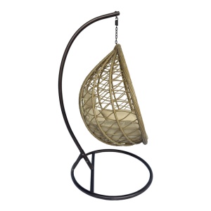 Balansoar de Gradina Model Lyere, Bej/Maro, 120x108x195 cm - Img 3