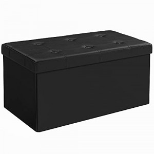 Banca hol tip Cufar Model Rayne, Negru, 76x38x38 cm - Img 2
