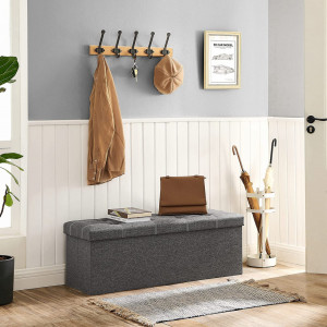 Banca hol tip Cufar Model Stephen, Gri Deschis, 110x38x38 cm - Img 3