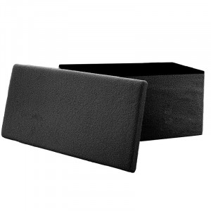 Bancuta hol cufar cu spatiu de depozitare Forward boucle material textil antracit 76x38x38cm - Img 3