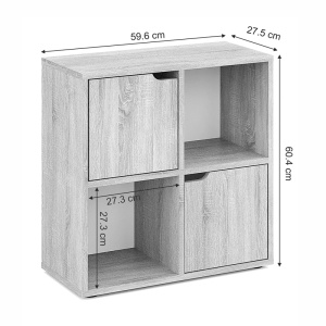 Bibliotecă Bookel, alb, 59.6x27.5x60.4 cm - Img 5