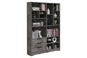 Biblioteca Lucinda Pakoworld Gri-Stejar 120x29,8x180,5 cm - Img 2