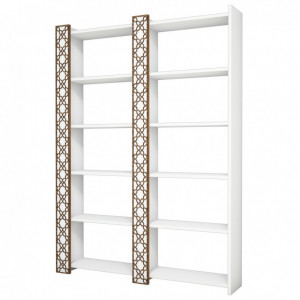 Biblioteca Model City, Alb/Nuc, 124.6x170x24.2 cm - Img 3