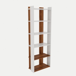 Biblioteca Model sakran, Alb/Nuc, 63x180x32 cm - Img 2