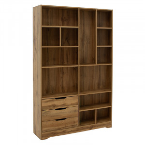 Biblioteca Pako World, Model Lucinda, 120x29.8x180.5 cm, Stejar sonoma