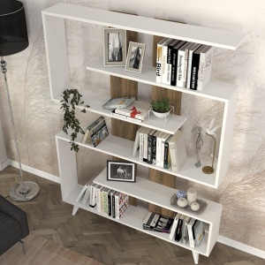 Bibliotecă Rain Alb 120x162x20 cm - Img 3