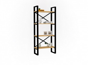 Biblioteca Salvador, Model Alaro, Stejar/Negru - Img 2