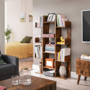 Biblioteca Vasagle, Model Jacob, 86x25x140 cm, Maro Rustic - Img 2