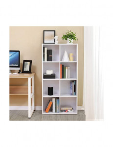 Biblioteca Vasagle, Model Oakleigh, 30x130x65 cm, Alb - Img 4