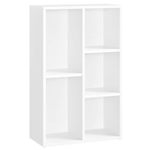 Biblioteca Vasagle, Model Rayna, 80x50x24 cm, Alb - Img 2