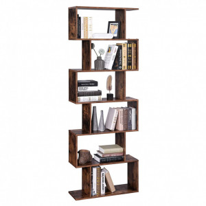 Biblioteca Vasagle, Model Reese, 70x24x190,5 cm, Maro Rustic - Img 4