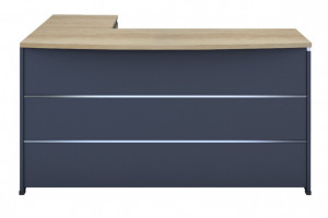 Birou de Colt Pako World, model Lotus, 180x75x160 cm, Antracit/Stejar - Img 5