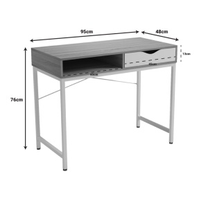 Birou Model Kama, Stejar sonoma/Gri/Negru, 95x48x76 cm - Img 6