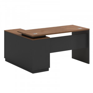 Birou pe colt dreapta Oscar nuc - antracit 160x140x76cm - Img 2