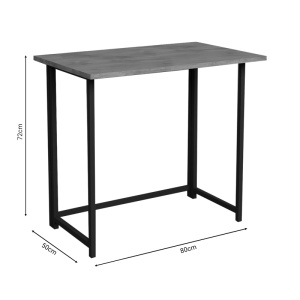 Birou Thox, stejar/negru, 80x50x72 cm - Img 4