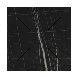 Blat de masă Relian, HPL, 12 mm grosime, aspect marmorat, negru, 70x70 cm - Img 3