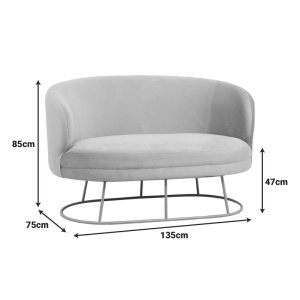 Canapea 2 Locuri Rony, bej, 2 locuri, 135x75x85 cm - Img 6