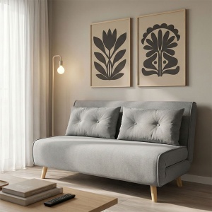 Canapea Extensibila 2 Locuri Josuane I, gri, 122x80x81 cm