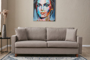 Canapea Extensibila, 3 Locuri Eva Cream - Img 1