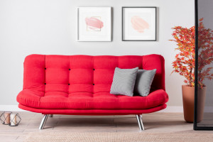 Canapea Extensibila, 3 Locuri Misa Sofabed Rosu - Img 3
