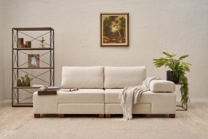 Canapea extensibila cu 3 locuri Model Perenna, Crem - Img 1