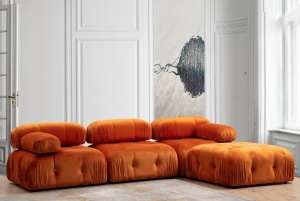 Canapea modulara Bubble Portocaliu 95x95x75 cm - Img 3