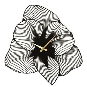 Ceas de perete decorativ din metal Azalea Negru 70x70 cm - Img 6