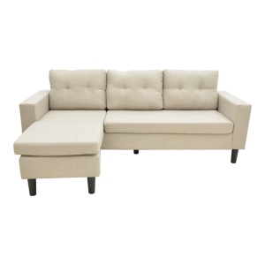 Colțar reversibil Maneli, beige-sand, 196x138/77x82 cm - Img 3