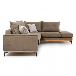 Coltar Stanga Luxury II Mocha - Crem - Negru 290x235x90 cm - Img 3