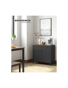 Comoda cu 2 usi, Songmics, 80 x 40 x 76 cm, LSC102B01, Gri - Img 2