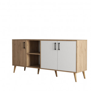 Comoda Model Exxen, Stejar/Alb, 180x45x80 cm - Img 4
