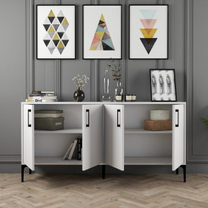 Comoda Model Kiev, Alb, 160x35x78 cm - Img 4