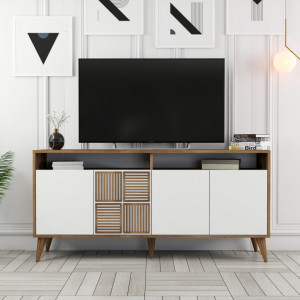 Comoda Model Milan, Nuc/Alb, 160x35x78 cm - Img 5