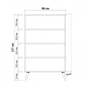 Comoda Model Multibox, Stejar sonoma, 80x36x127 cm - Img 9