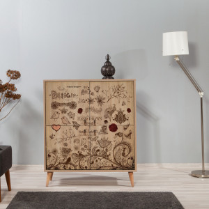 Comoda Model Multilux-731, Stejar sonoma, 95x36x111 cm - Img 2