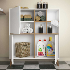 Comoda Model Pulse, Alb/Nuc, 100x30x115 cm - Img 2