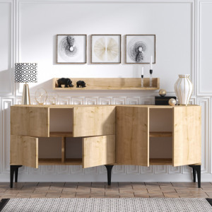 Comoda Model Stella, Stejar, 180x40x55 cm - Img 3