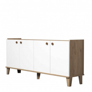 Comoda Model Sumer, Stejar/Alb, 180x41x77.8 cm - Img 5