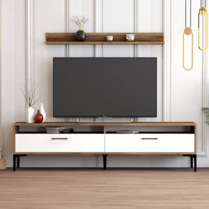 Comoda TV Istanbul - Walnut, Alb - Img 1