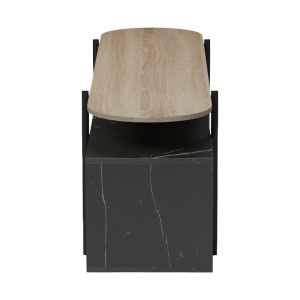 Comoda TV Medousa, Sonoma/Negru cu aspect de marmura, 160 x 35,5 x 50 cm - Img 7