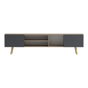 Comoda TV Osclo, Sonoma/Antracit, 160 x 30 x 41 cm - Img 6
