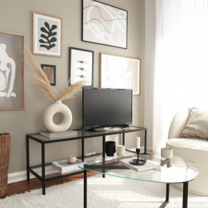 Comoda TV Salvador, Model Basic, 130x45x40 cm, Negru - Img 3