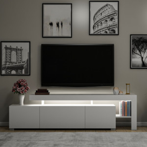 Comoda TV Salvador, Model Beliz, 192x53x37 cm, Alb - Img 7