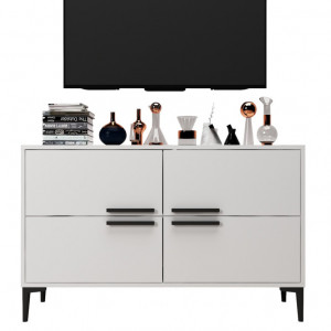 Comoda TV Salvador, Model Ctn, 120x75x30 cm, Alb - Img 7